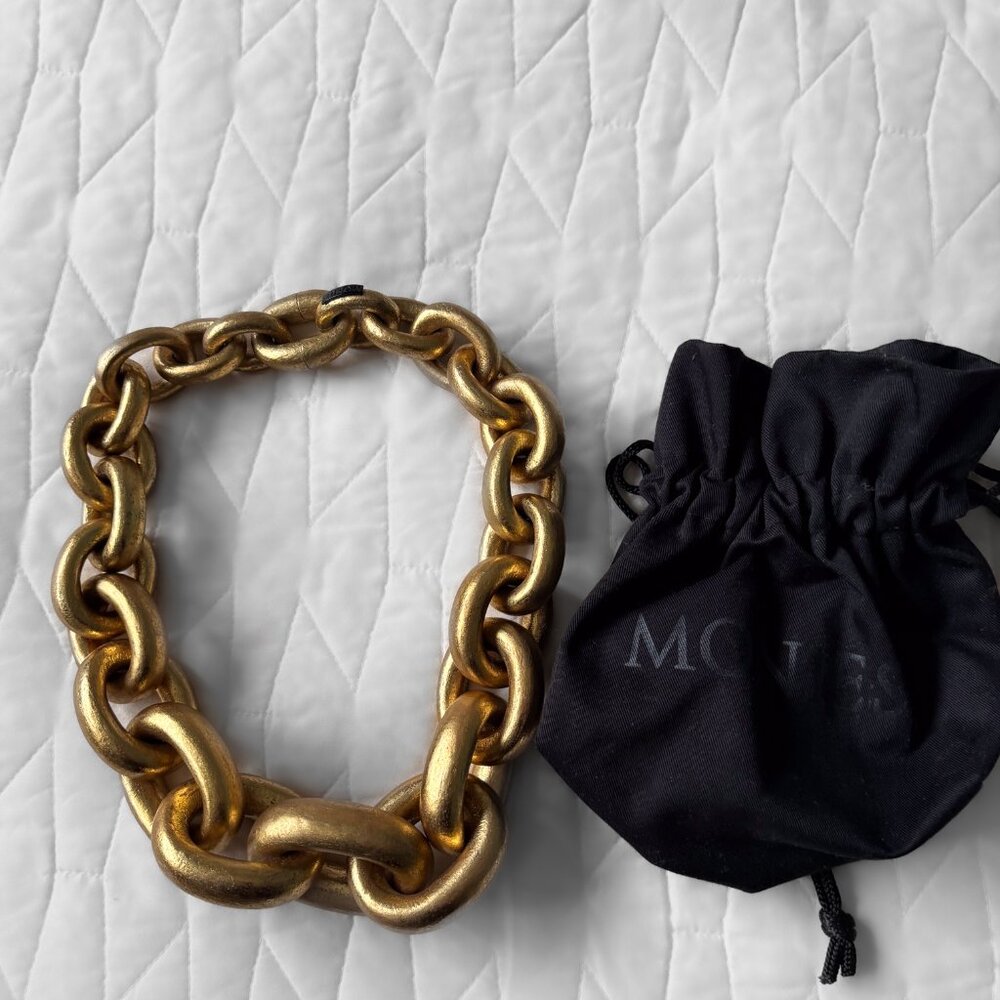 Monies Seoul Necklace Goldfoil and Acacia Wood